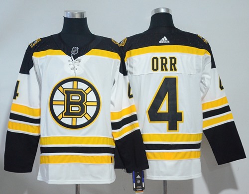 Adidas Bruins #4 Bobby Orr White Road Authentic Stitched NHL Jersey ...