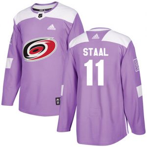 Adidas Carolina Hurricanes No11 Jordan Staal Purple Authentic Fights Cancer Stitched Youth NHL Jersey